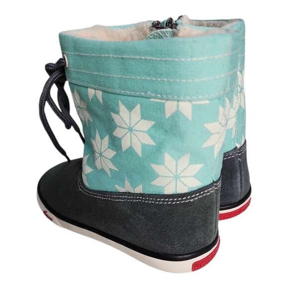 See Kai Run Guthrie Sneaker Boot Size 8 Mint Canvas Gray Suede - Picture 6 of 10